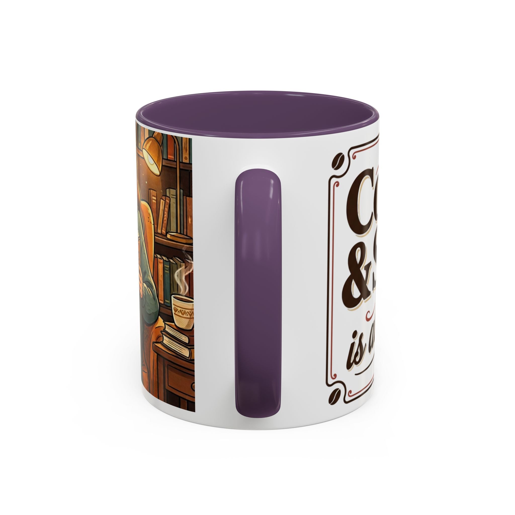 Cozy Reader Coffee Mug — "Coffee & Smut is all I need" Accent Mug for Book Lovers (11/15oz)