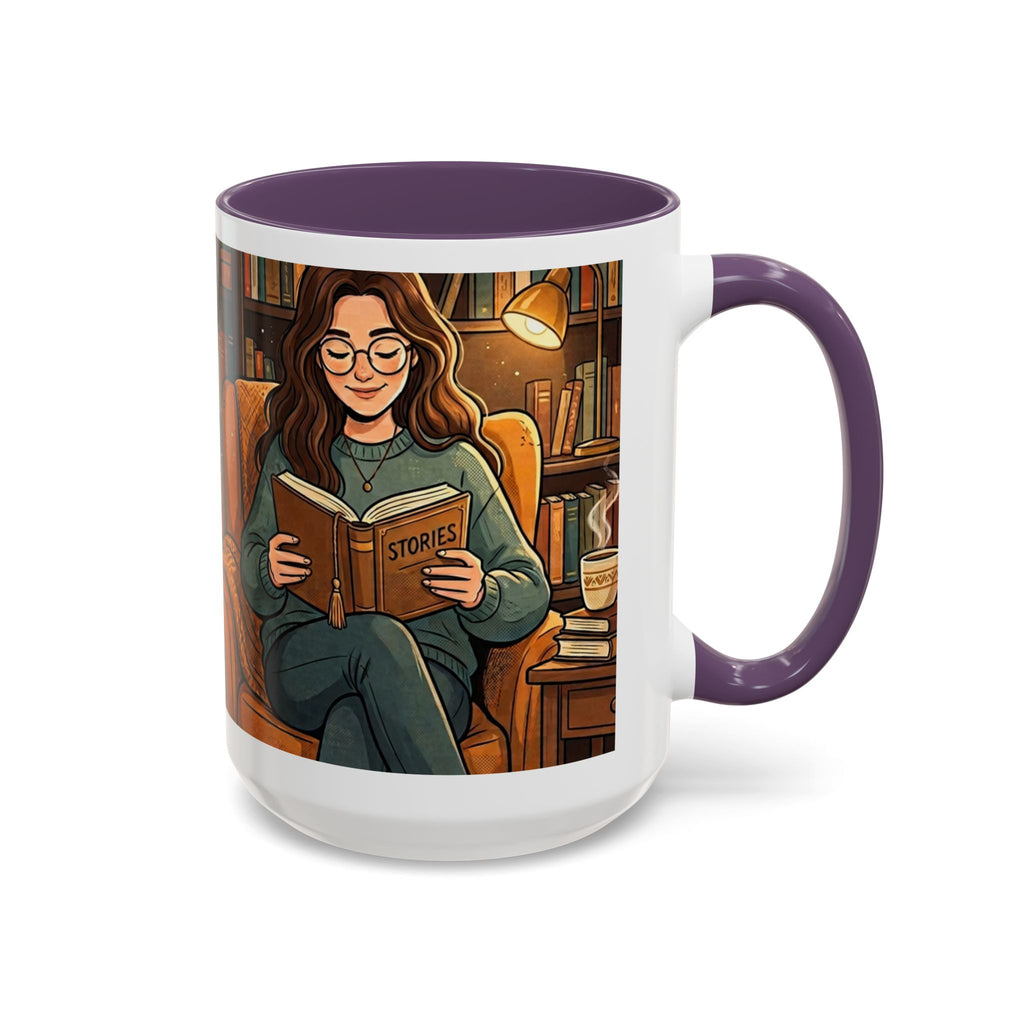 Cozy Reader Coffee Mug — "Coffee & Smut is all I need" Accent Mug for Book Lovers (11/15oz)