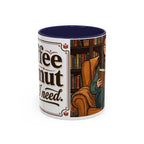 Cozy Reader Coffee Mug — "Coffee & Smut is all I need" Accent Mug for Book Lovers (11/15oz)