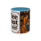 Cozy Reader Coffee Mug — "Coffee & Smut is all I need" Accent Mug for Book Lovers (11/15oz)
