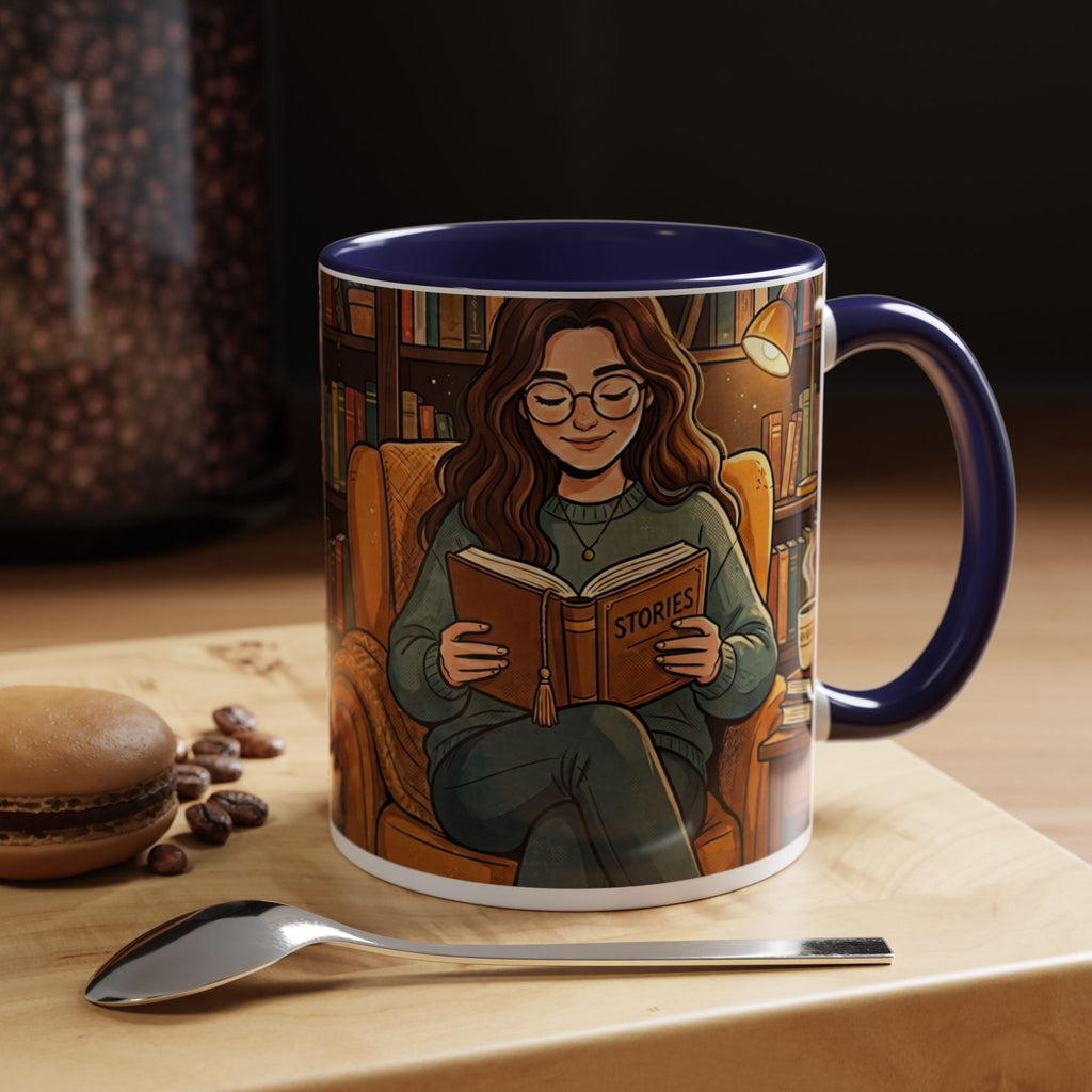 Cozy Reader Coffee Mug — "Coffee & Smut is all I need" Accent Mug for Book Lovers (11/15oz)