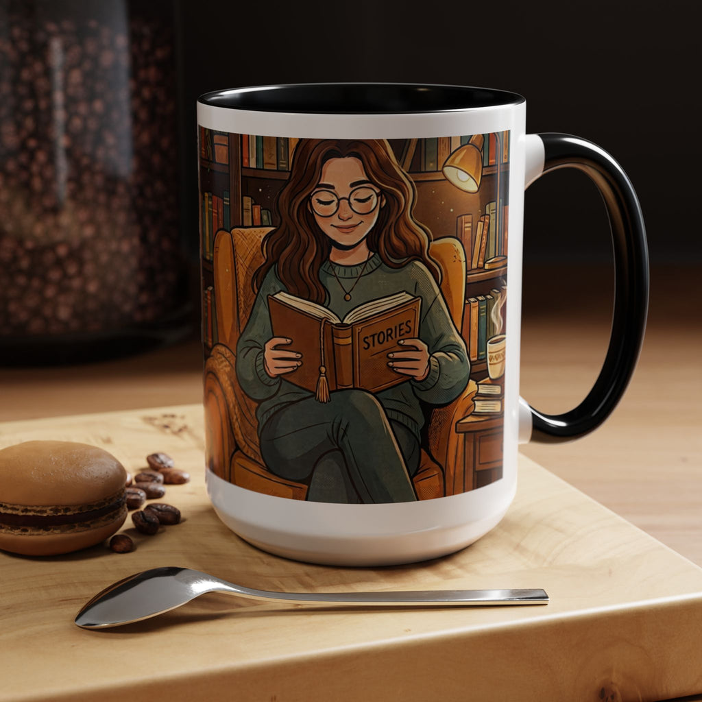 Cozy Reader Coffee Mug — "Coffee & Smut is all I need" Accent Mug for Book Lovers (11/15oz)