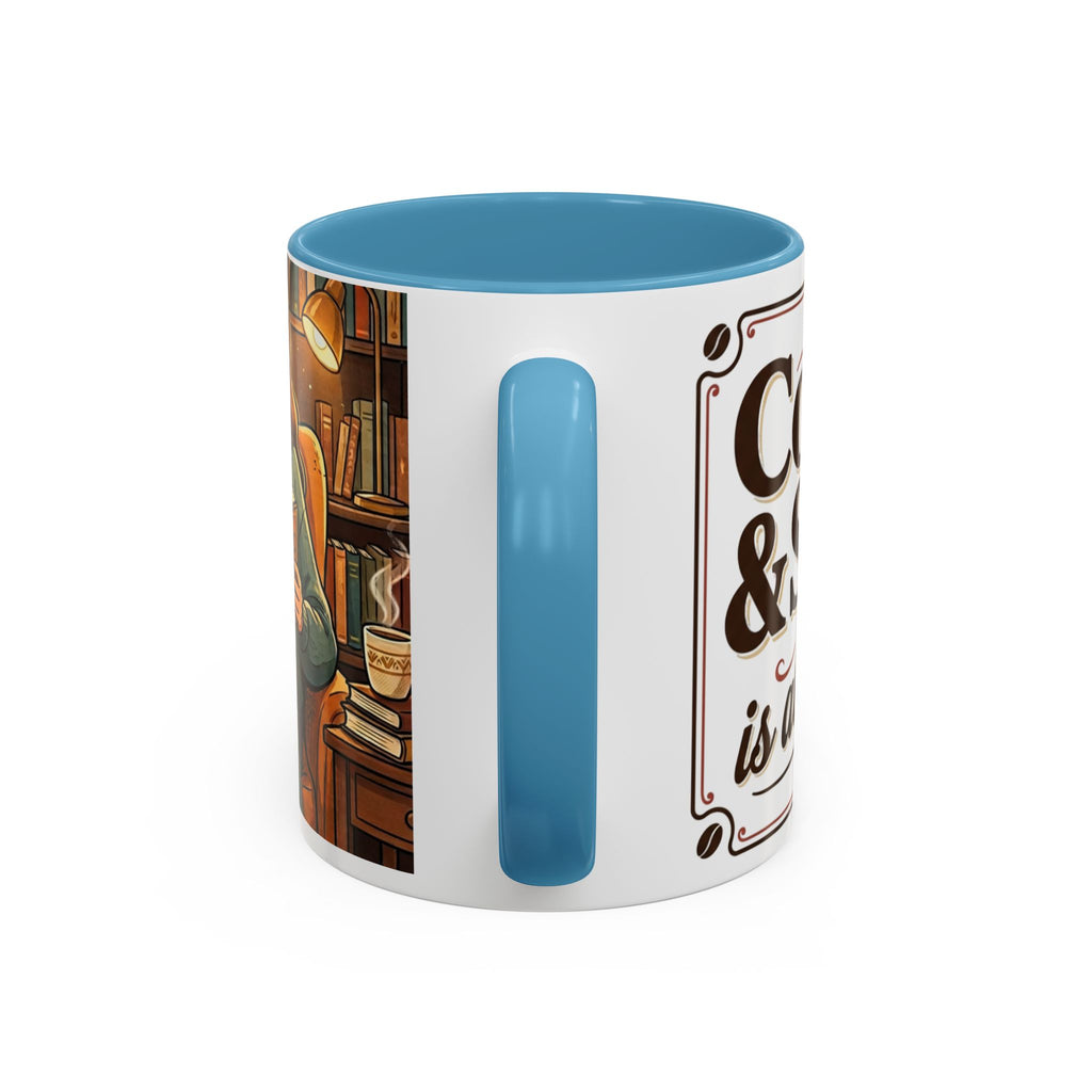 Cozy Reader Coffee Mug — "Coffee & Smut is all I need" Accent Mug for Book Lovers (11/15oz)
