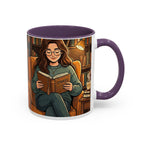 Cozy Reader Coffee Mug — "Coffee & Smut is all I need" Accent Mug for Book Lovers (11/15oz)