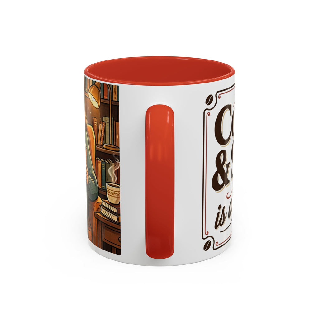 Cozy Reader Coffee Mug — "Coffee & Smut is all I need" Accent Mug for Book Lovers (11/15oz)