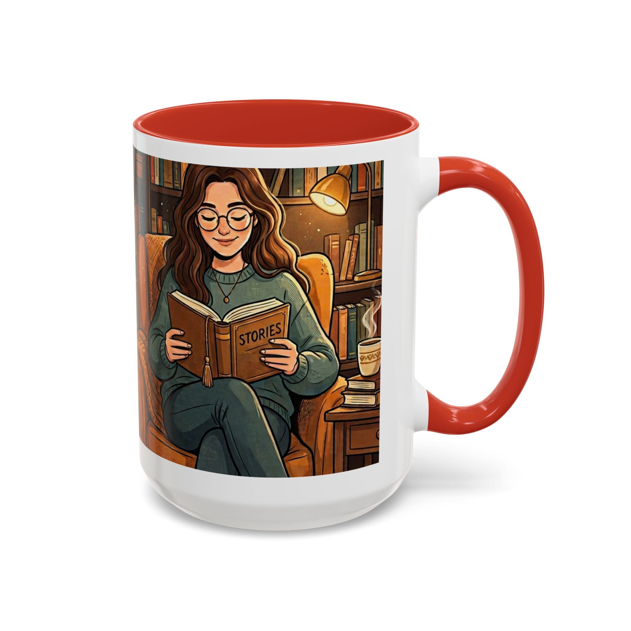Cozy Reader Coffee Mug — "Coffee & Smut is all I need" Accent Mug for Book Lovers (11/15oz)