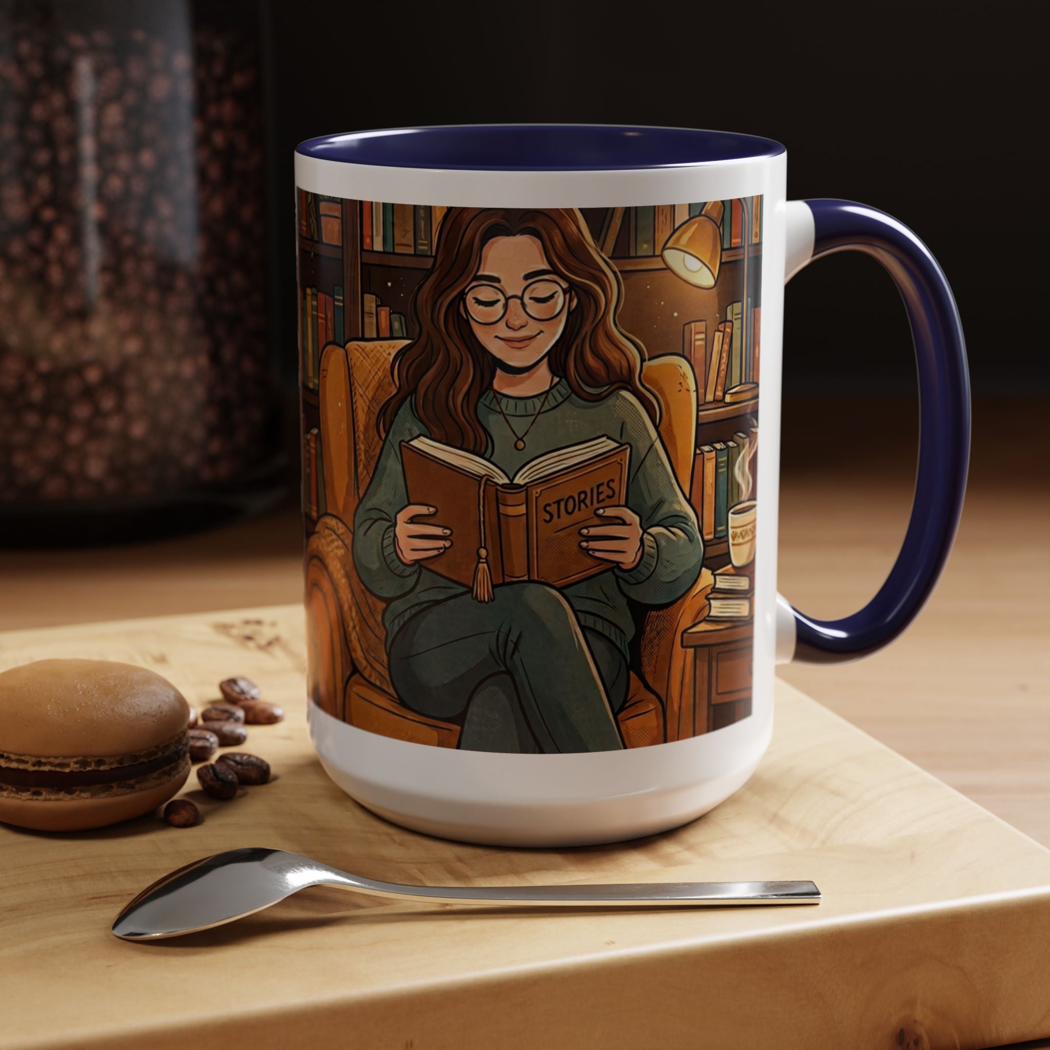 Cozy Reader Coffee Mug — "Coffee & Smut is all I need" Accent Mug for Book Lovers (11/15oz)
