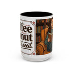 Cozy Reader Coffee Mug — "Coffee & Smut is all I need" Accent Mug for Book Lovers (11/15oz)