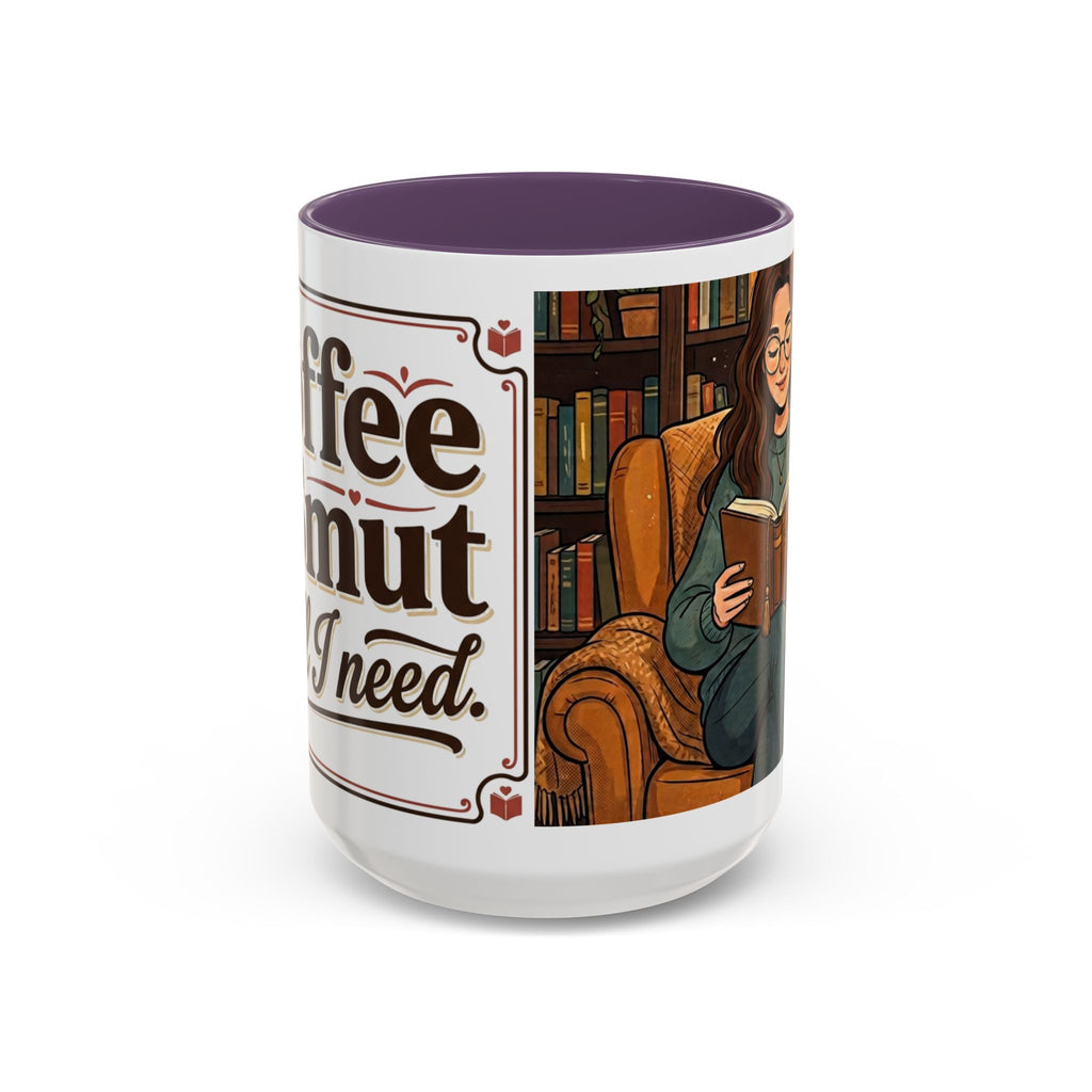 Cozy Reader Coffee Mug — "Coffee & Smut is all I need" Accent Mug for Book Lovers (11/15oz)