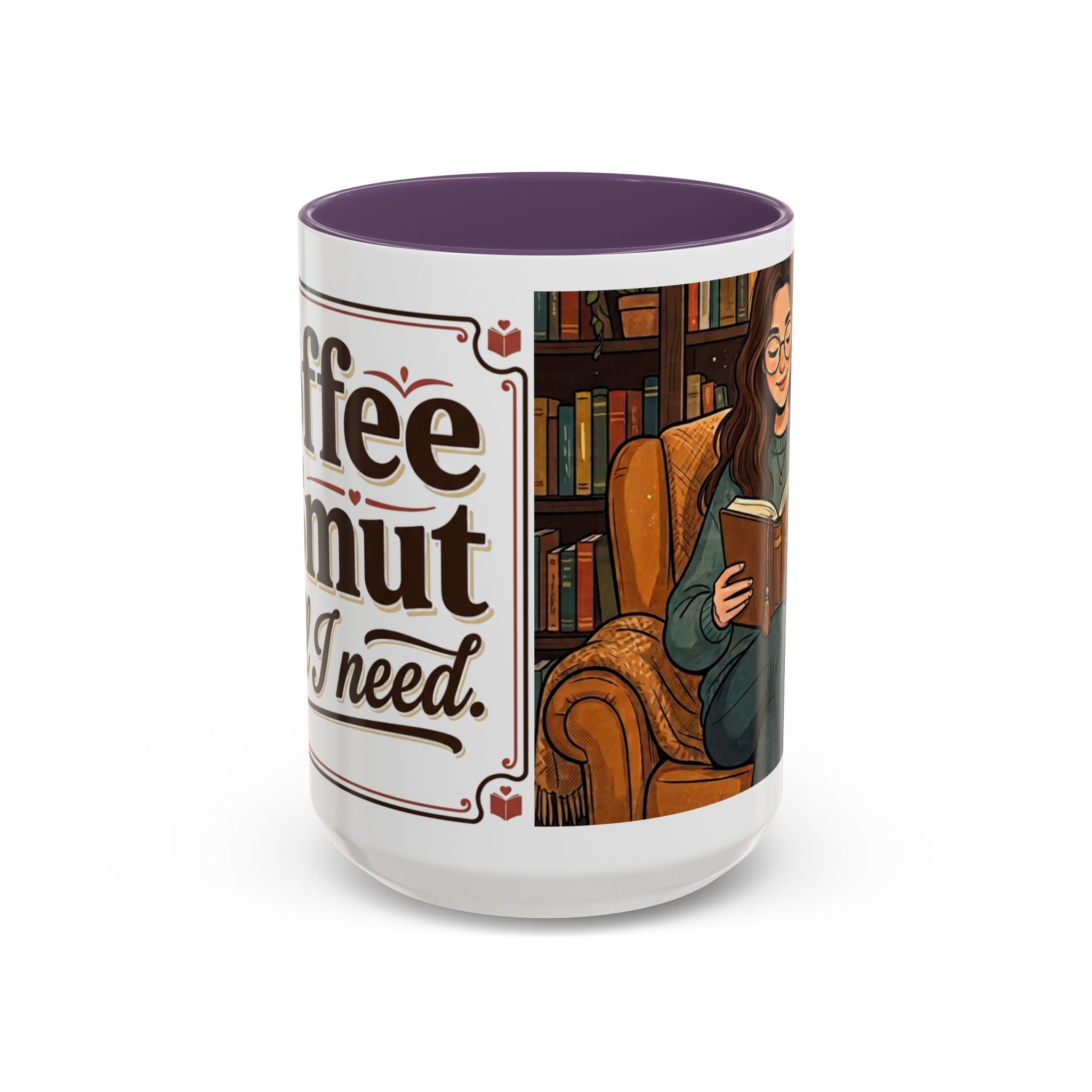 Cozy Reader Coffee Mug — "Coffee & Smut is all I need" Accent Mug for Book Lovers (11/15oz)
