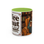 Cozy Reader Coffee Mug — "Coffee & Smut is all I need" Accent Mug for Book Lovers (11/15oz)