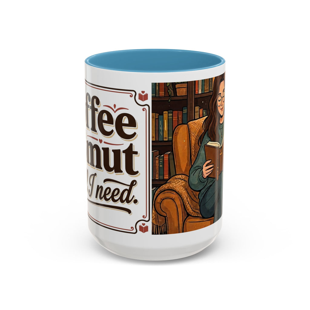 Cozy Reader Coffee Mug — "Coffee & Smut is all I need" Accent Mug for Book Lovers (11/15oz)