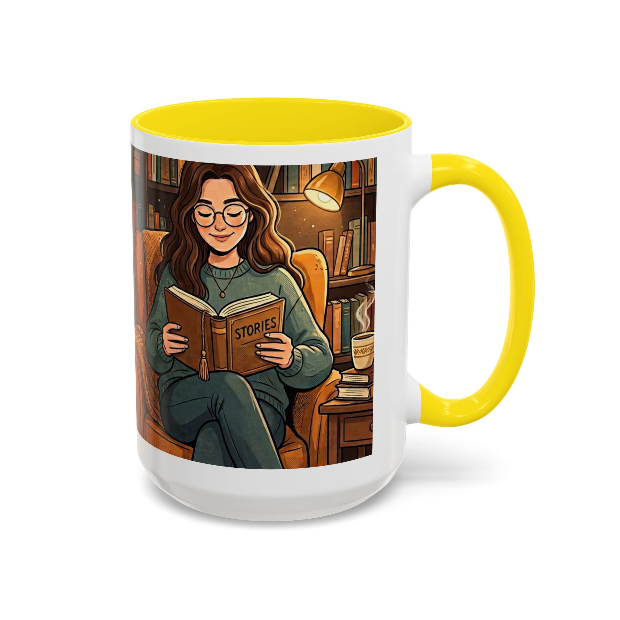Cozy Reader Coffee Mug — "Coffee & Smut is all I need" Accent Mug for Book Lovers (11/15oz)