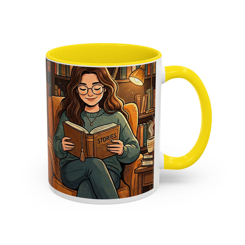 Cozy Reader Coffee Mug — "Coffee & Smut is all I need" Accent Mug for Book Lovers (11/15oz)