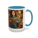 Cozy Reader Coffee Mug — "Coffee & Smut is all I need" Accent Mug for Book Lovers (11/15oz)