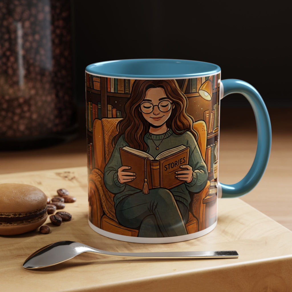 Cozy Reader Coffee Mug — "Coffee & Smut is all I need" Accent Mug for Book Lovers (11/15oz)