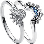 Sun and Moon Matching Ring Set 