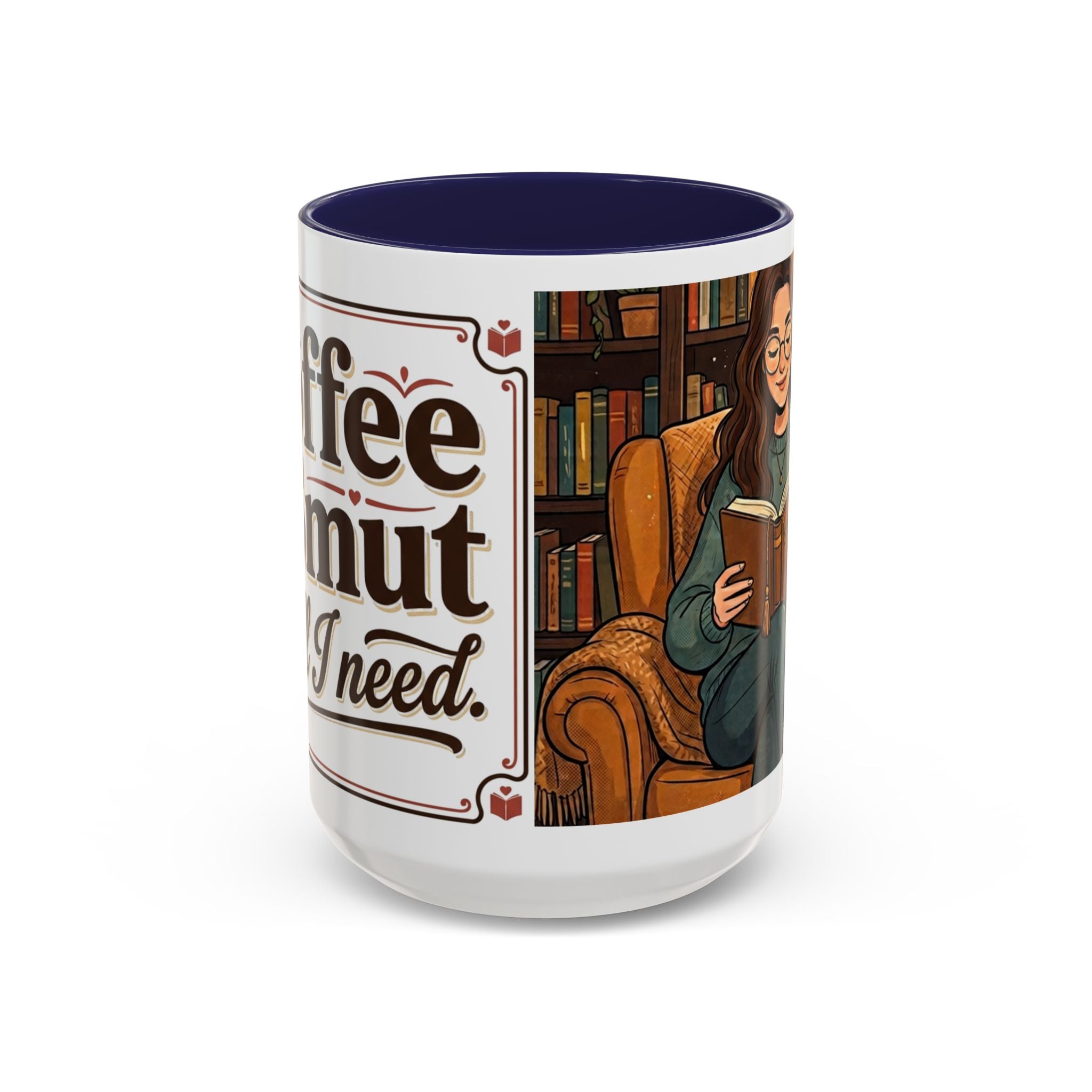 Cozy Reader Coffee Mug — "Coffee & Smut is all I need" Accent Mug for Book Lovers (11/15oz)