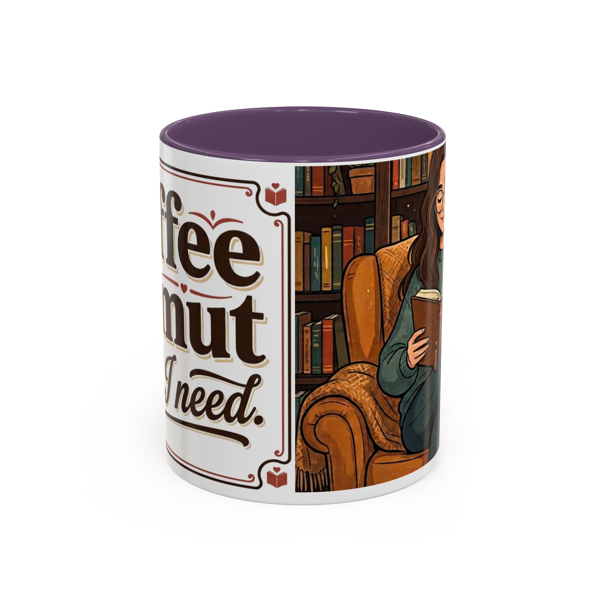 Cozy Reader Coffee Mug — "Coffee & Smut is all I need" Accent Mug for Book Lovers (11/15oz)