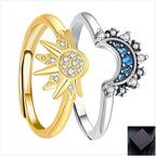 Sun and Moon Matching Ring Set 