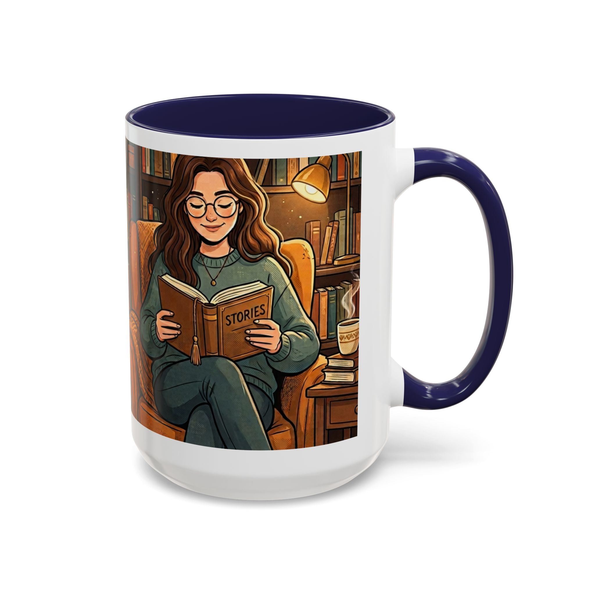 Cozy Reader Coffee Mug — "Coffee & Smut is all I need" Accent Mug for Book Lovers (11/15oz)