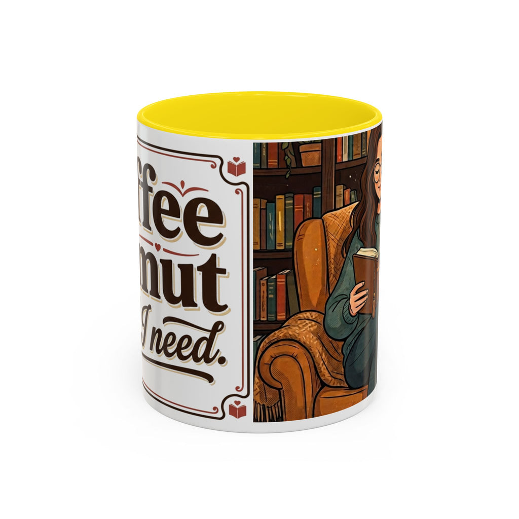 Cozy Reader Coffee Mug — "Coffee & Smut is all I need" Accent Mug for Book Lovers (11/15oz)