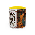 Cozy Reader Coffee Mug — "Coffee & Smut is all I need" Accent Mug for Book Lovers (11/15oz)