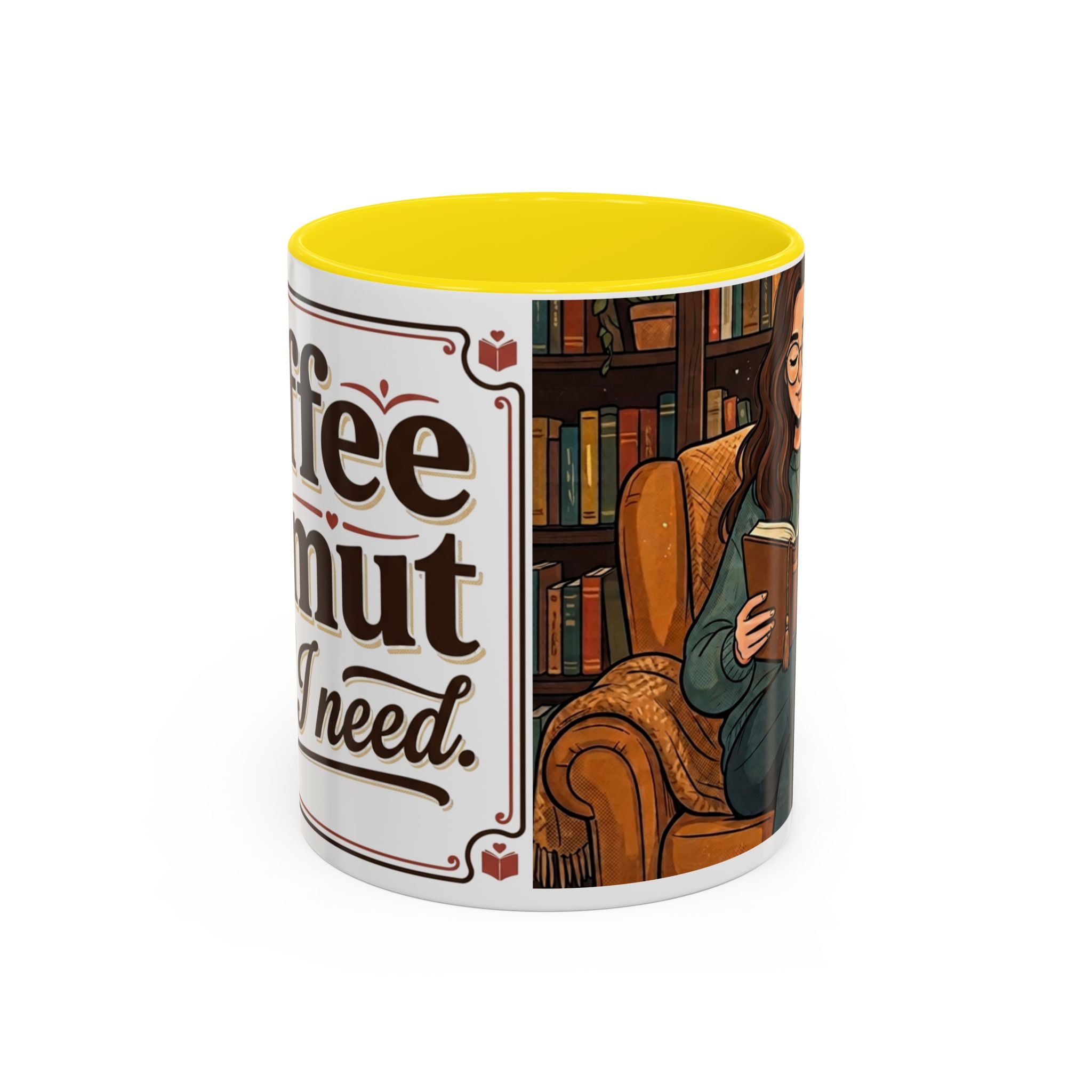 Cozy Reader Coffee Mug — "Coffee & Smut is all I need" Accent Mug for Book Lovers (11/15oz)