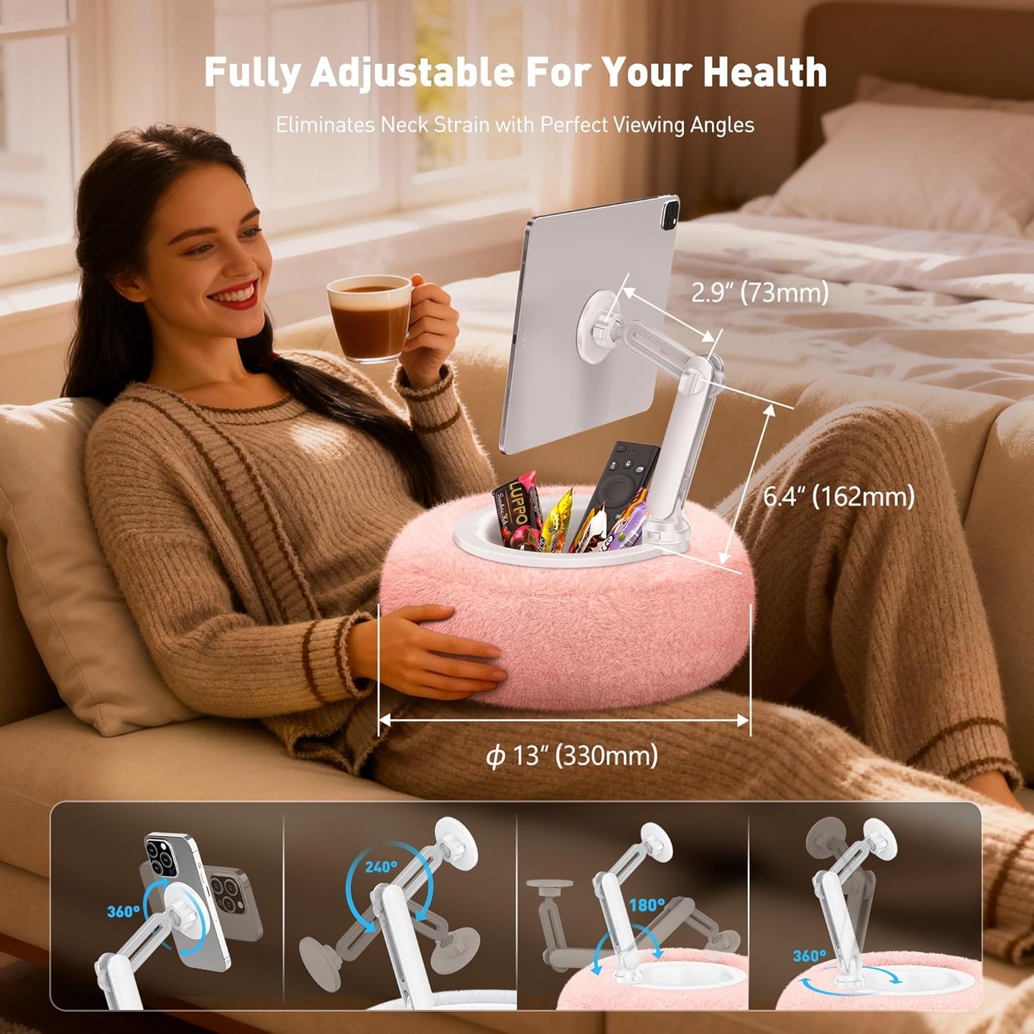 Kindle/Ipad Pillow Snack Stand