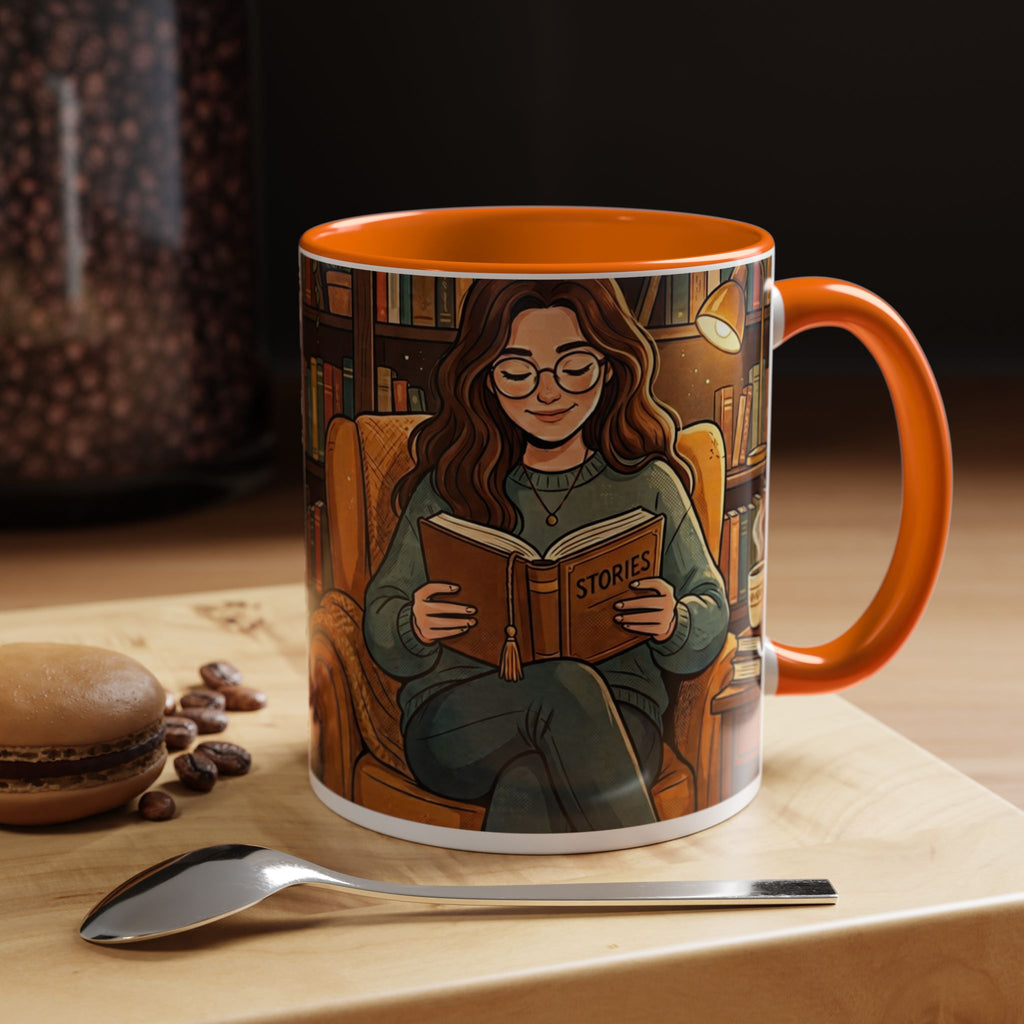 Cozy Reader Coffee Mug — "Coffee & Smut is all I need" Accent Mug for Book Lovers (11/15oz)