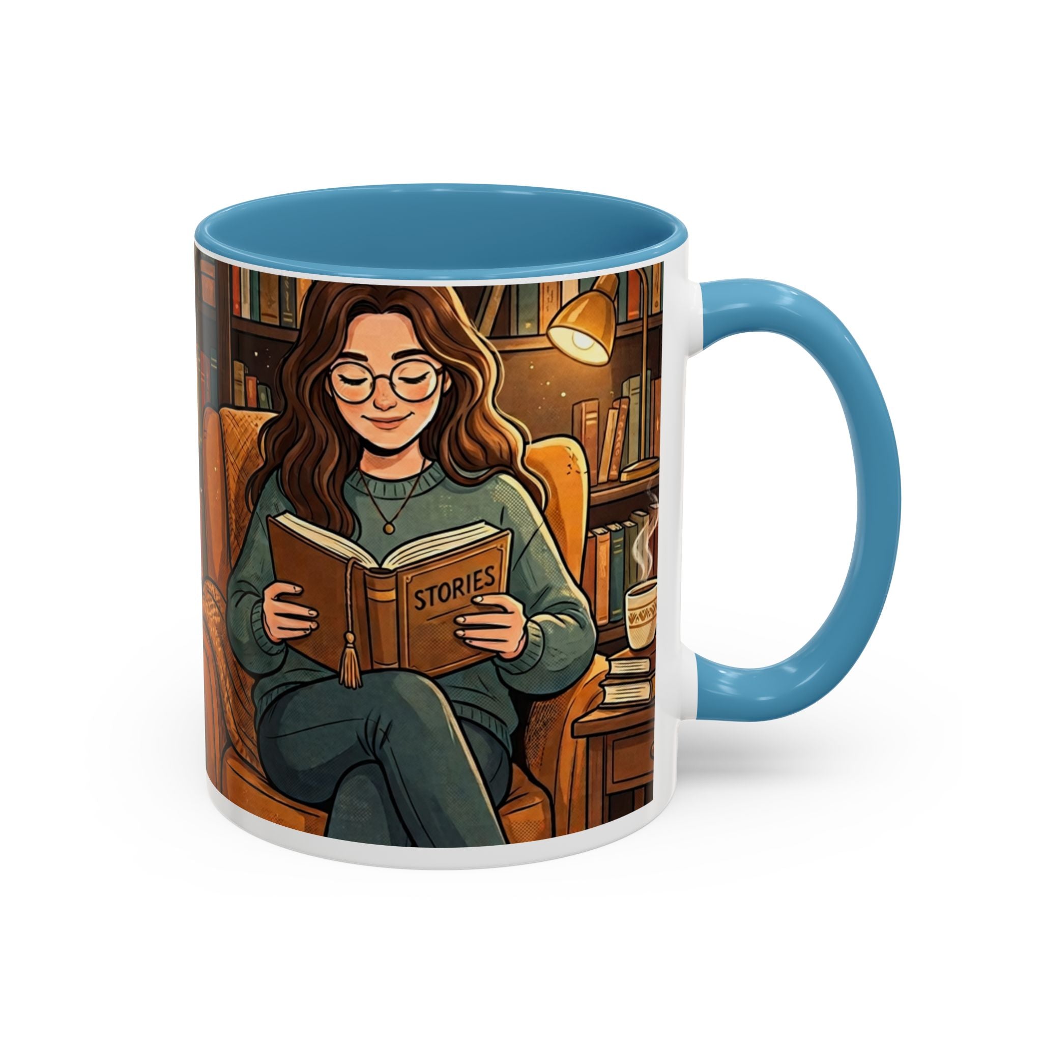 Cozy Reader Coffee Mug — "Coffee & Smut is all I need" Accent Mug for Book Lovers (11/15oz)