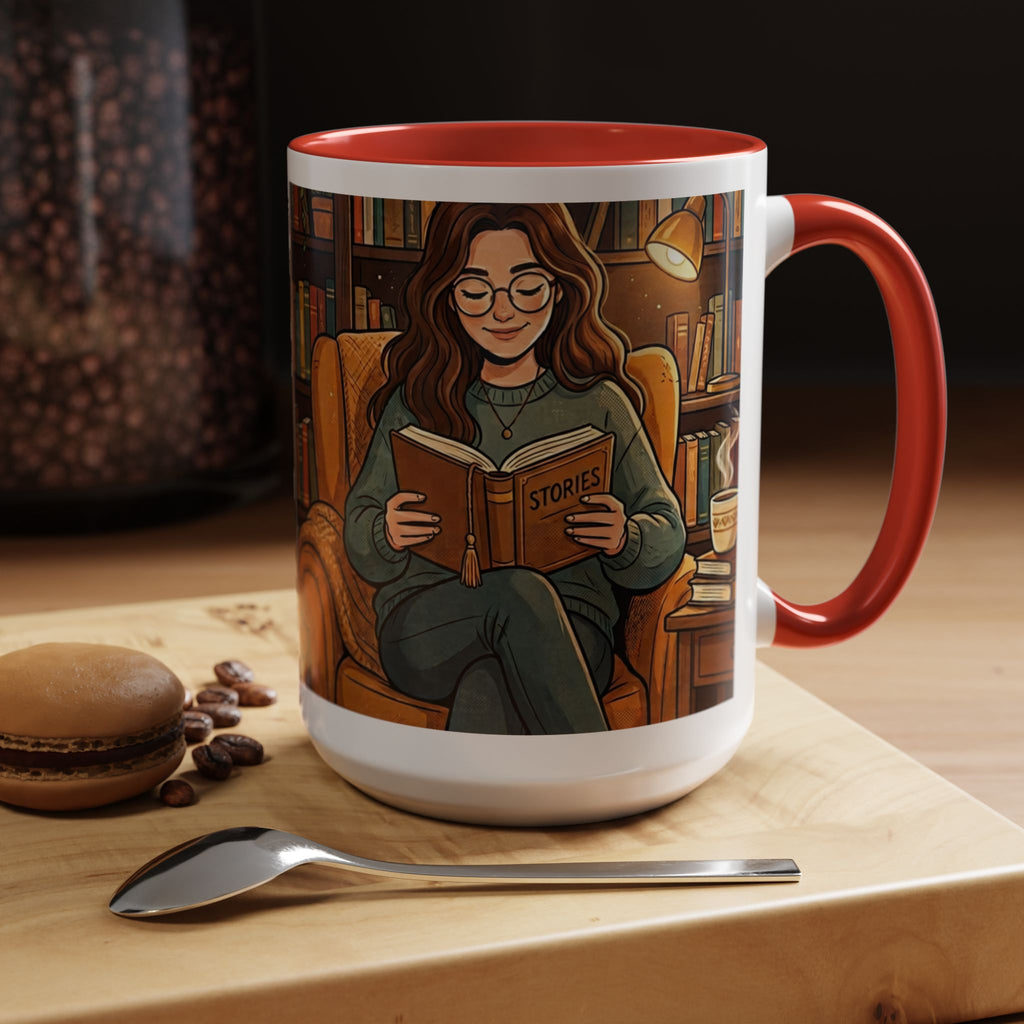 Cozy Reader Coffee Mug — "Coffee & Smut is all I need" Accent Mug for Book Lovers (11/15oz)