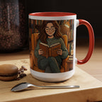 Cozy Reader Coffee Mug — "Coffee & Smut is all I need" Accent Mug for Book Lovers (11/15oz)