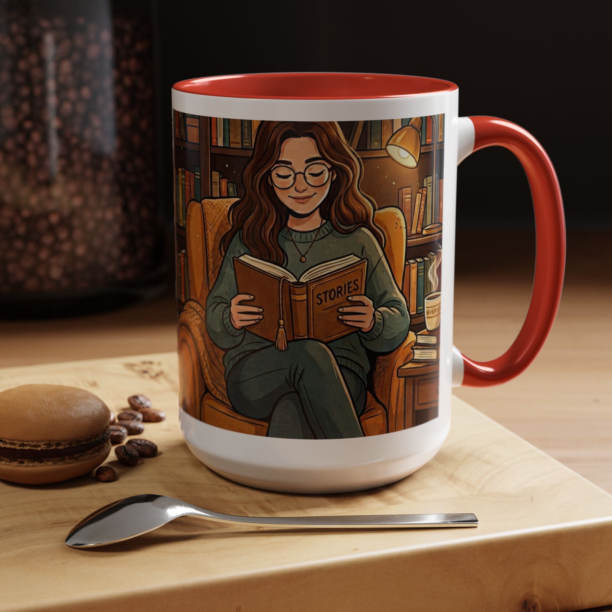 Cozy Reader Coffee Mug — "Coffee & Smut is all I need" Accent Mug for Book Lovers (11/15oz)