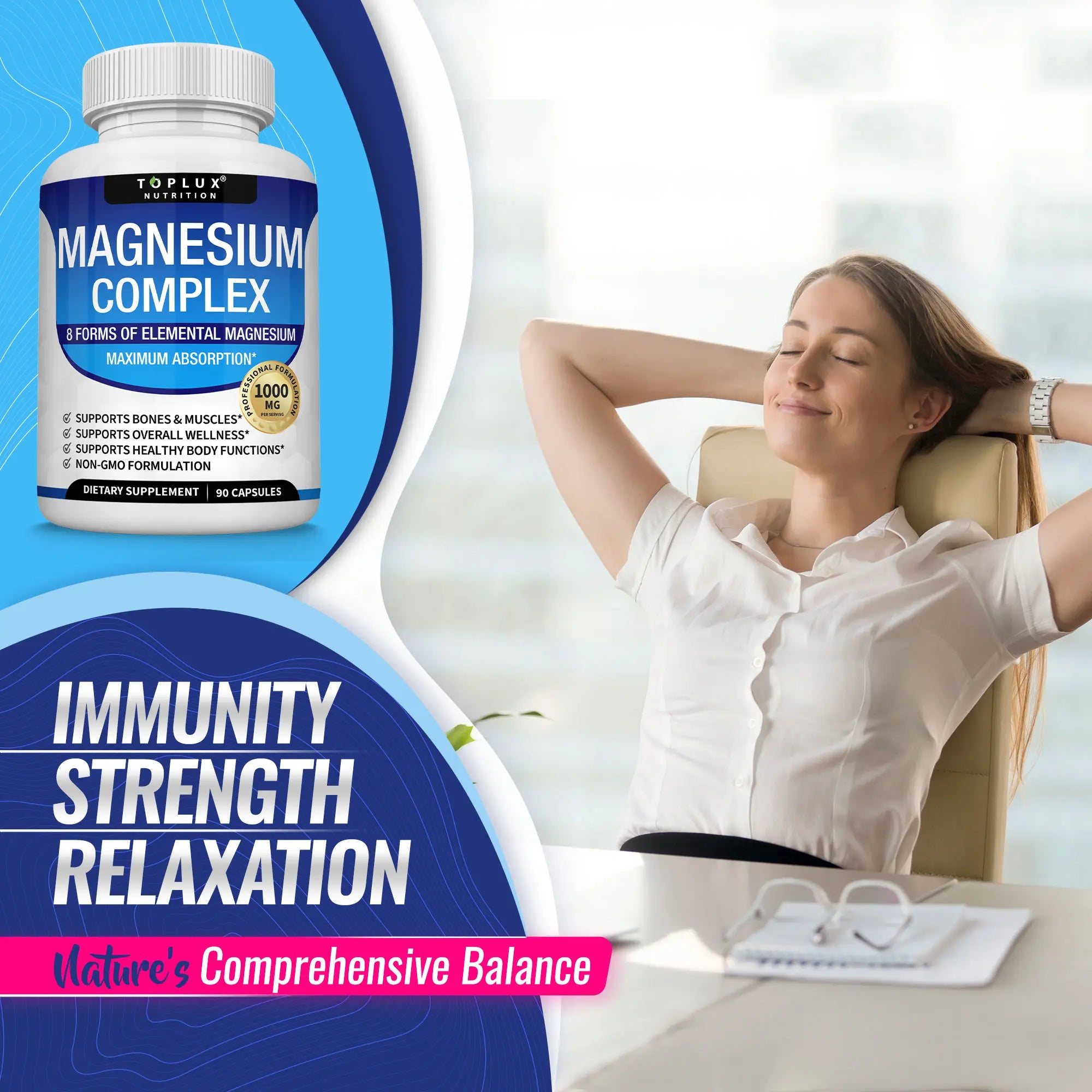 Toplux Magnesium Complex Supplement 1000Mg