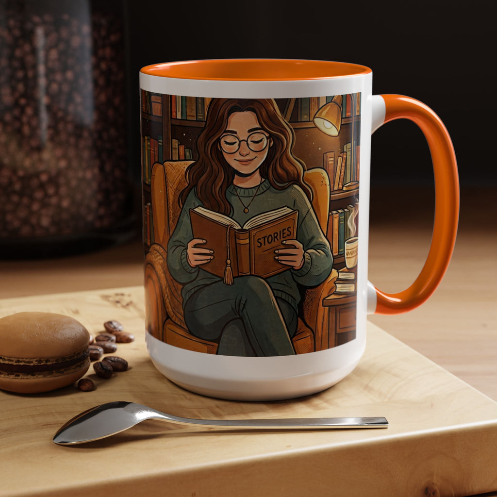 Cozy Reader Coffee Mug — "Coffee & Smut is all I need" Accent Mug for Book Lovers (11/15oz)