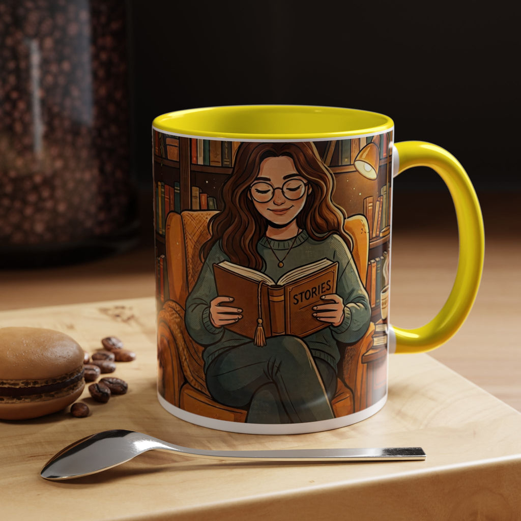 Cozy Reader Coffee Mug — "Coffee & Smut is all I need" Accent Mug for Book Lovers (11/15oz)