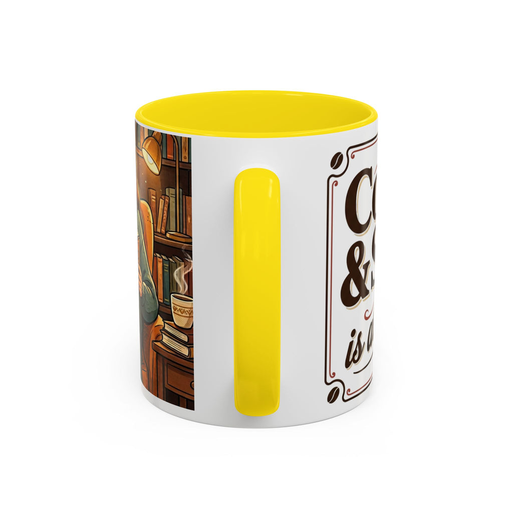 Cozy Reader Coffee Mug — "Coffee & Smut is all I need" Accent Mug for Book Lovers (11/15oz)