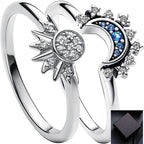 Sun and Moon Matching Ring Set 