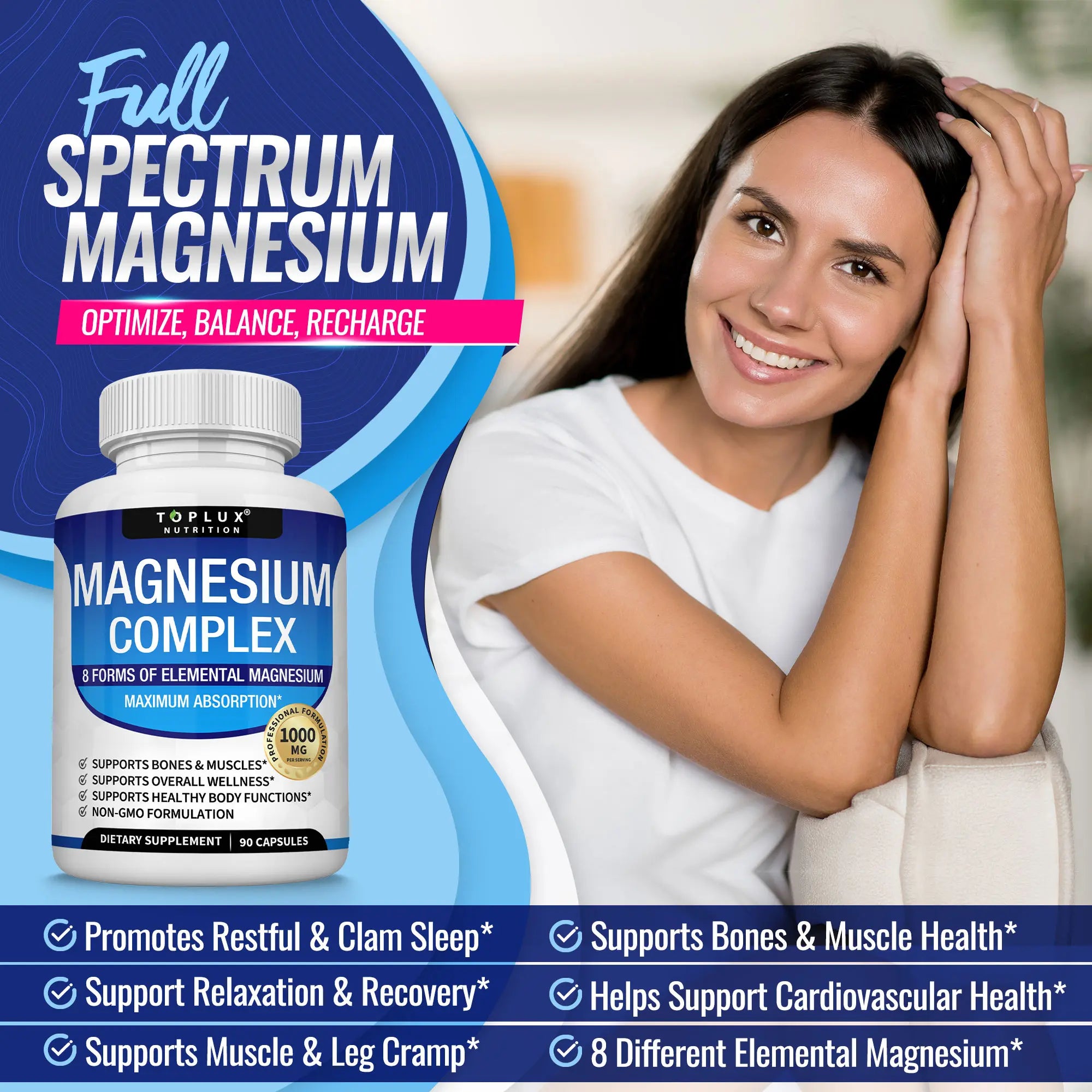 Toplux Magnesium Complex Supplement 1000Mg