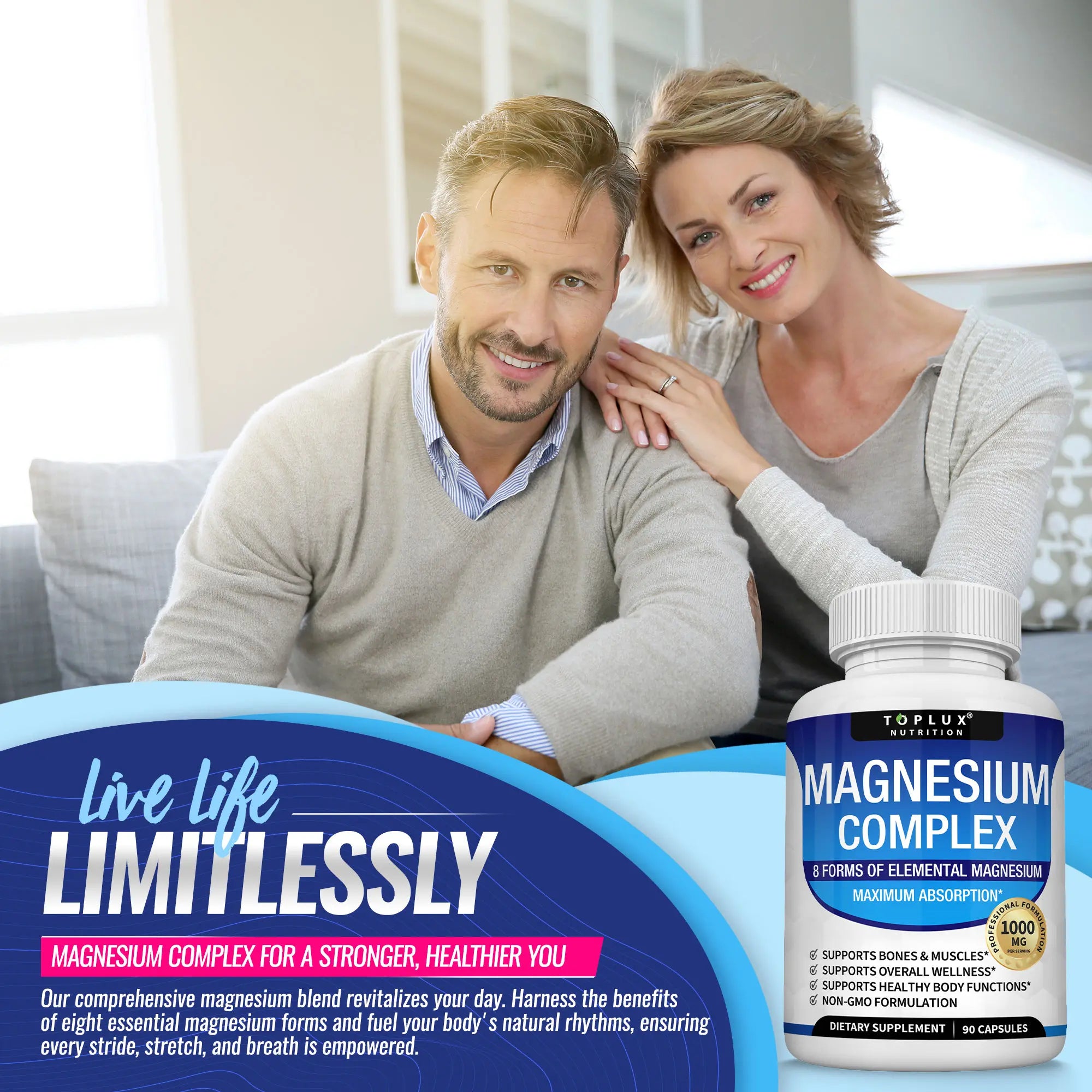 Toplux Magnesium Complex Supplement 1000Mg