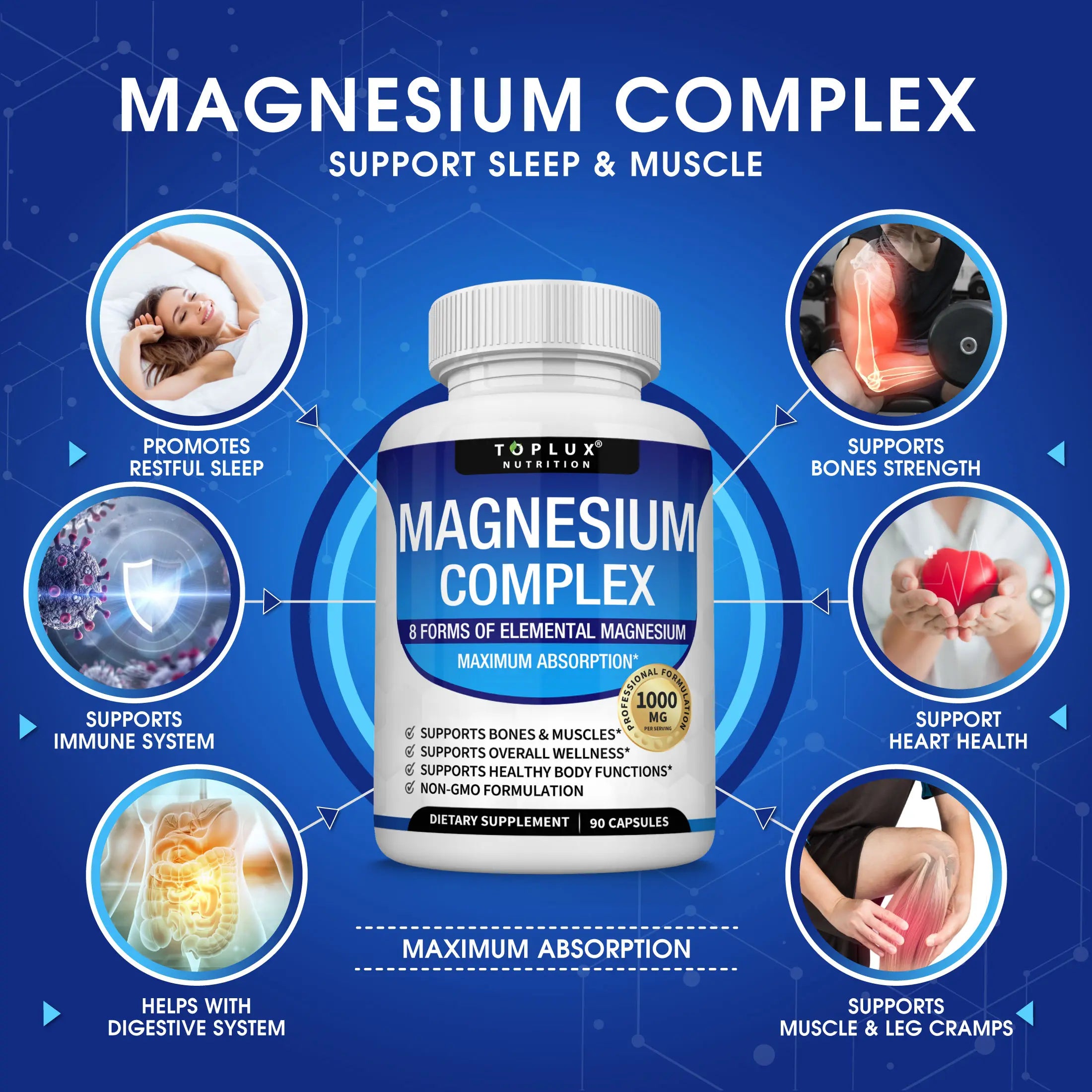 Toplux Magnesium Complex Supplement 1000Mg
