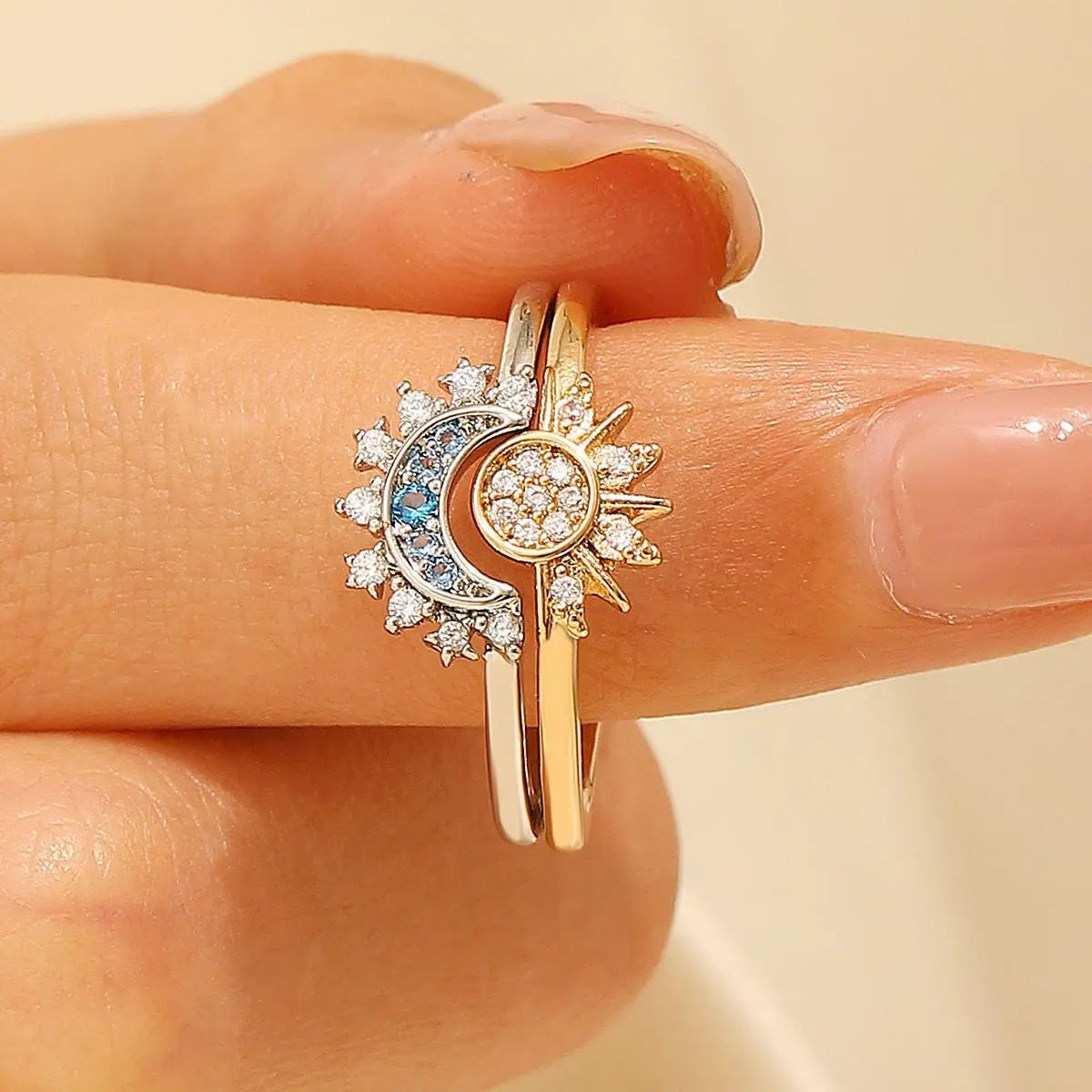 Sun & Moon Necklace & Ring Set